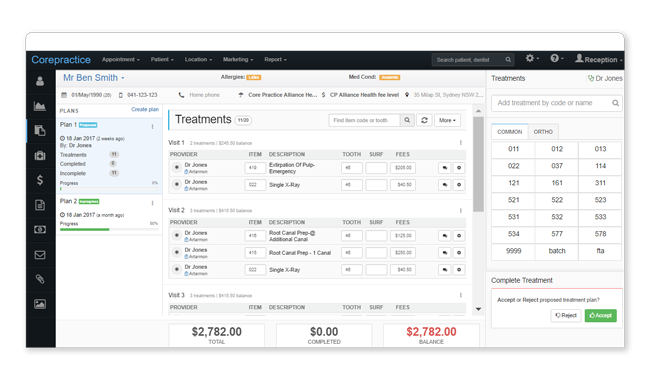 Keep track of your treatment plans at a glance