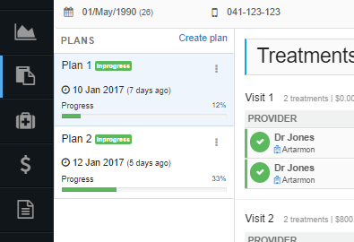 Keep track of multiple treatment plans