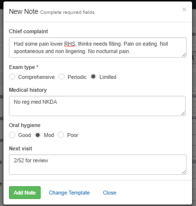 Generate treatment notes in a few clicks