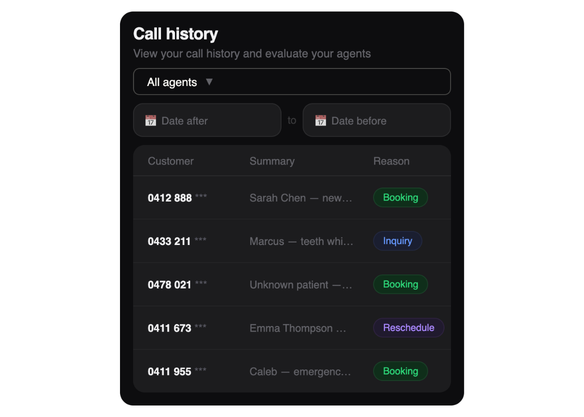 Keep a record of every call